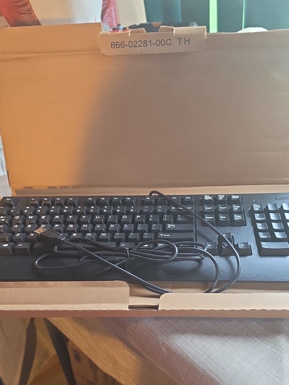 Lenovo Black Wired USB Full-Size Keyboard with Numeric Keypad